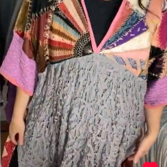 Painted Oyster Upcycled One Of A Kind Dress (One Size) - Picture 7 of 11